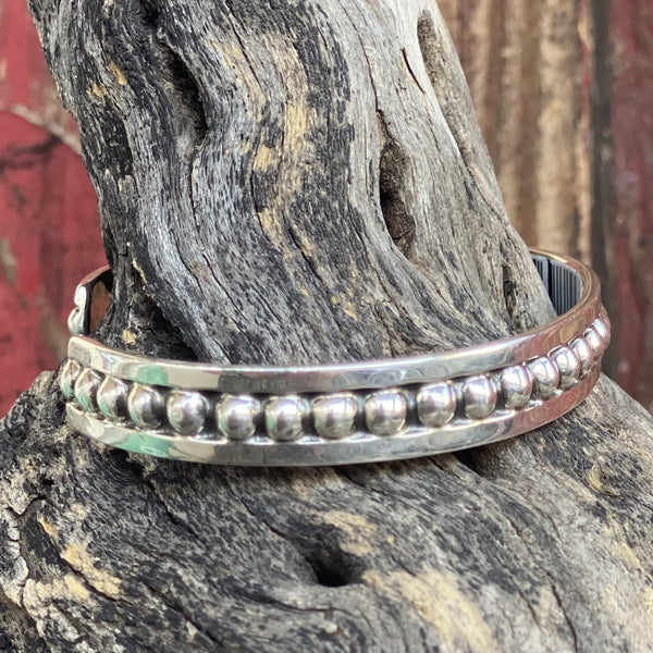 Silver Ball Cuff Bracelet - T404X - BLAIR'S Western Wear located in Marble Falls TX