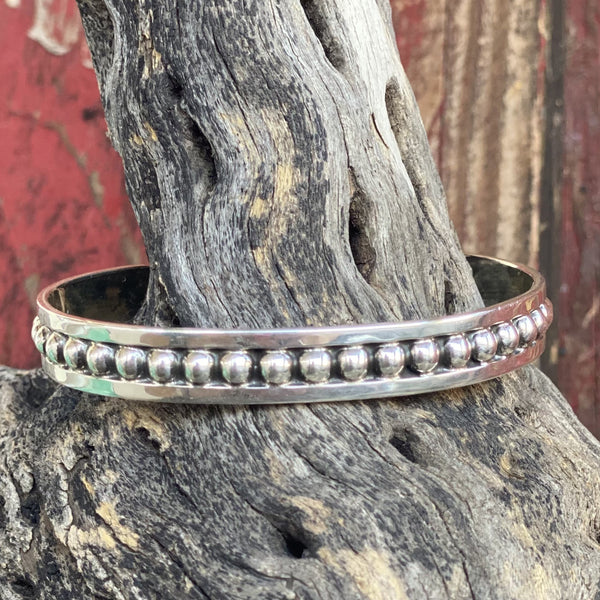 Silver Ball Cuff Bracelet - T404X - BLAIR'S Western Wear located in Marble Falls TX
