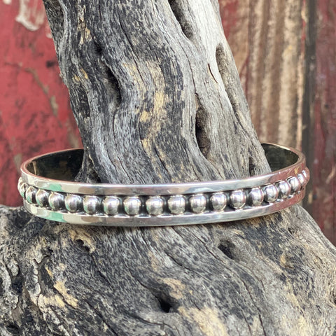 Silver Ball Cuff Bracelet - T404X - BLAIR'S Western Wear located in Marble Falls TX