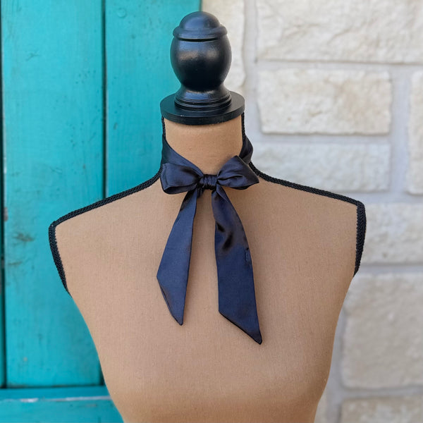 Solid Black Twilly Wildrag