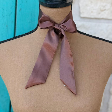 Solid Brown Mini Twilly Wild Rag