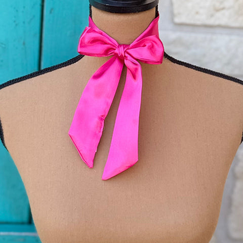 Solid Hot Pink Mini Twilly Wild Rag