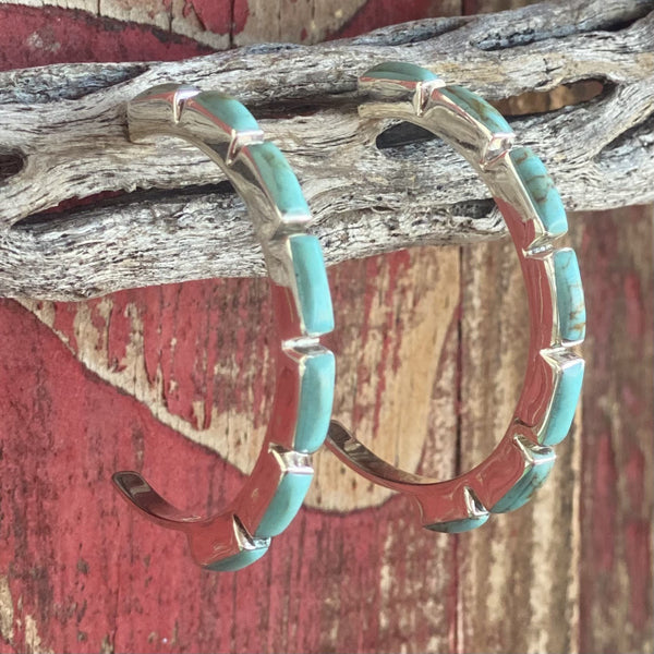Turquoise Half Hoop - T1462TQ - BLAIR'S Western Wear located in Marble Falls TX