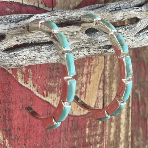 Turquoise Half Hoop - T1462TQ - BLAIR'S Western Wear located in Marble Falls TX