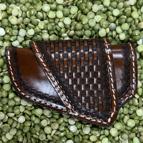 Brown Tooled Western Leather Knife Sheath K325