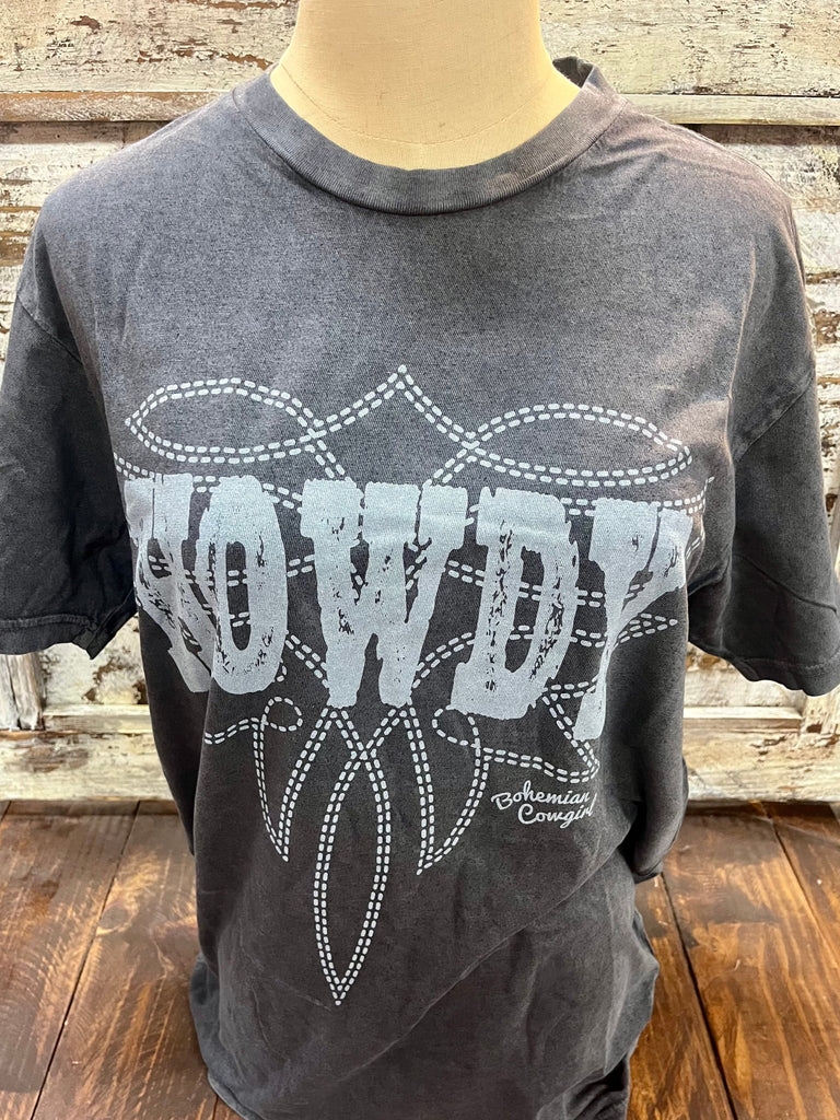 Women's Bohemian Cowgirl Charcoal Apparel T-shirt - HOWBOTSTIC | Blairs Western Wear