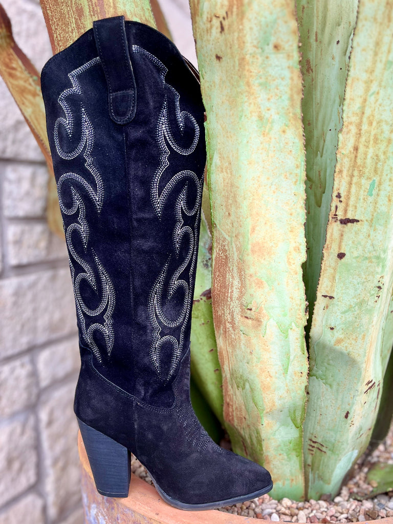 Women's Corral Black Tall Top Boots Q7028 Blairs Western Wear