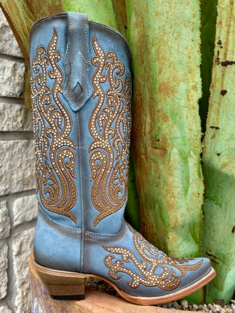 Sky Blue Glitter Corral Glitter Women's Corral Light Blue Western