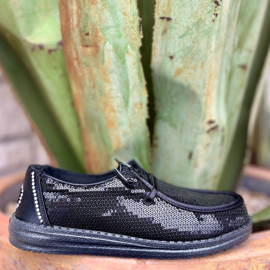 Women's Hey Dude Black Sequin Casual Shoe - 43476-001 | Blairs Western Wear Blair's Western Wear & Boutique Women's Hey Dude Black Sequin Casual Shoe - 43476-001 | Blairs Western Wear Blair's Western Wear & Boutique