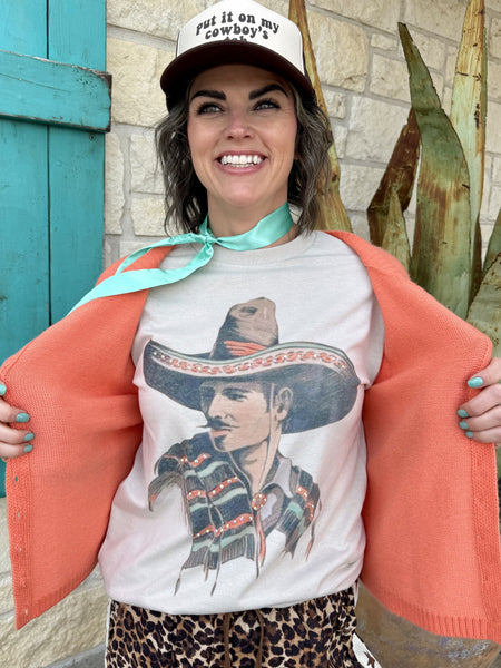 Women’s Ivy Jane cardigan knit sweater in coral, lightweight button-front design with 3/4 sleeves - Ivy Jane 940012. Available at Blair's Western Wear, Marble Falls, TX.