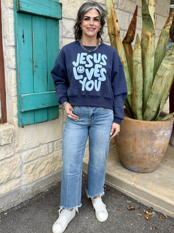 Women’s light wash cropped straight leg denim jeans with frayed raw hem and mid-rise fit - F6243LT. Available at Blair's Western Wear, Marble Falls, TX.