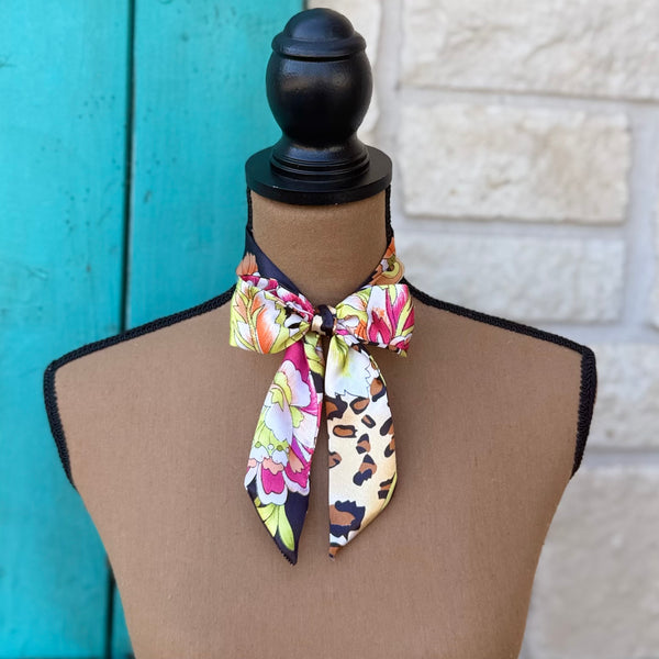 Leopard & Floral Print Twilly Wildrag
