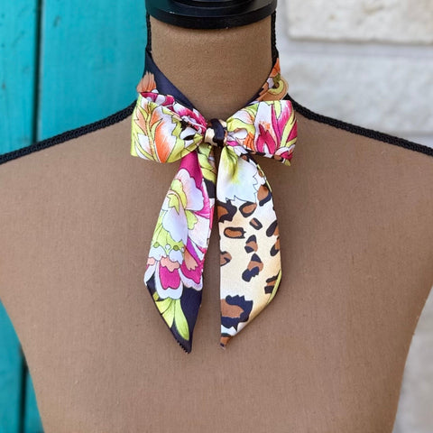 Leopard & Floral Print Mini Twilly Wild Rag
