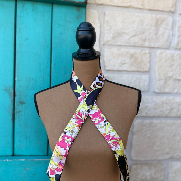 Leopard & Floral Print Twilly Wildrag
