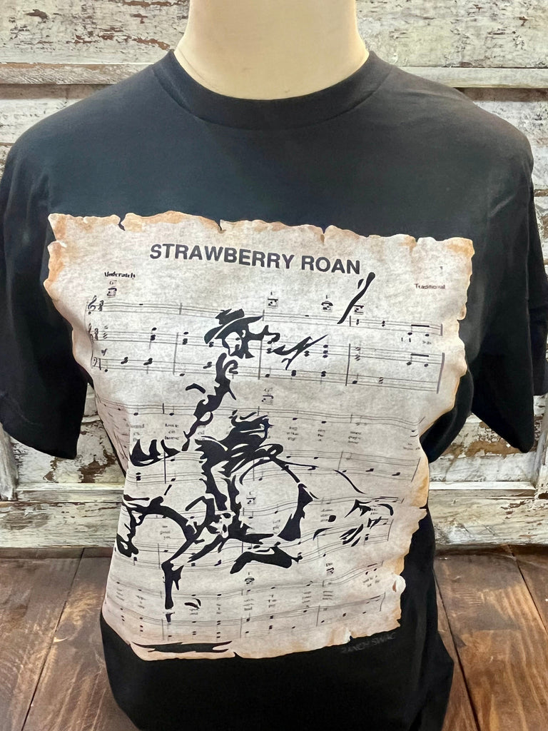 Women's Ranch Swag T-shirt in Black and Natural, Express Yourself with High-quality Material - STRAWBERRY ROAN. Available at Blair's Western Wear, Marble Falls, TX.