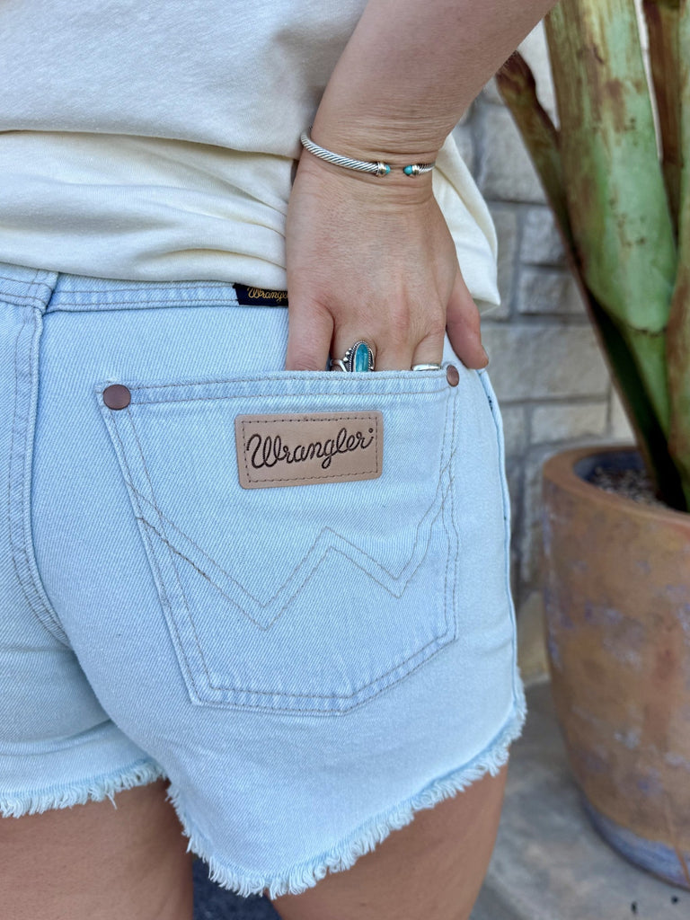 Women’s Wrangler Light Wash Denim Shorts - 112373390 | Blairs Western Wear