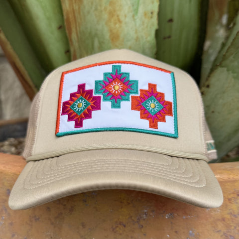 Women's Aztec-Inspired Patch Trucker Cap