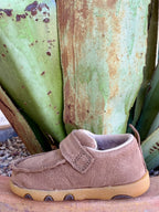 Infant Twisted X Brown Hook-and-Loop Moccasins
