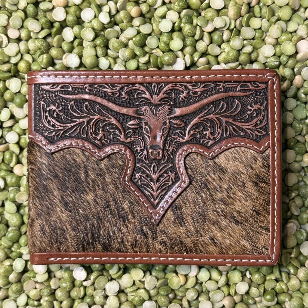 Men's Bifold Hair-On-Hide Longhorn Wallet