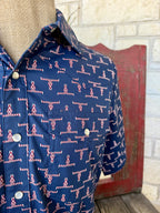 Men's Roper Short Sleeve Snap Steer Print Shirt
