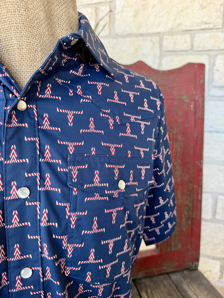Men's Roper Short Sleeve Snap Steer Print Shirt