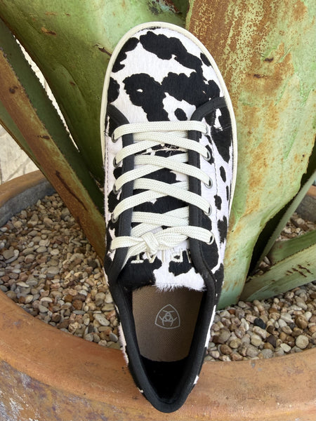 Women's Cowhide Print Platform Sneaker