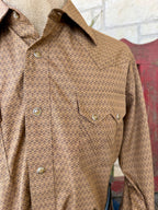 Men's Wrangler Brown Geometric Print Western Shirt