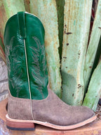 Men's Anderson Bean Boots Square-Toed in Camel, Luxurious Leather and Intricate Stitching - 340943. Available at Blair's Western Wear, Marble Falls, TX.