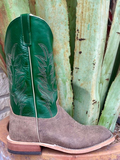 Men's Anderson Bean Boots Square-Toed in Camel, Luxurious Leather and Intricate Stitching - 340943. Available at Blair's Western Wear, Marble Falls, TX.