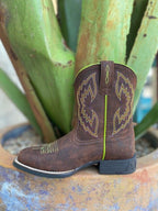 Kids Ariat Boot in Brown/Lime Green/Orange/Purple - 10036040 - Blair's Western Wear Marble Falls, TX