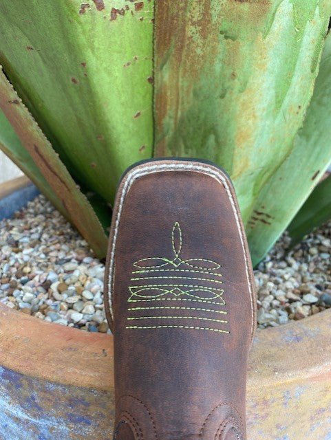 Kids Ariat Boot in Brown/Lime Green/Orange/Purple - 10036040 - Blair's Western Wear Marble Falls, TX