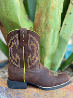 Kids Ariat Boot in Brown/Lime Green/Orange/Purple - 10036040 - Blair's Western Wear Marble Falls, TX 