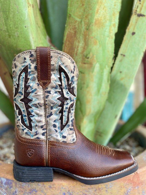 Kids Ariat Boots with Square Toe in Brown/Leopard - 10040258 - Blair's Western Wear in Marble Falls, TX 