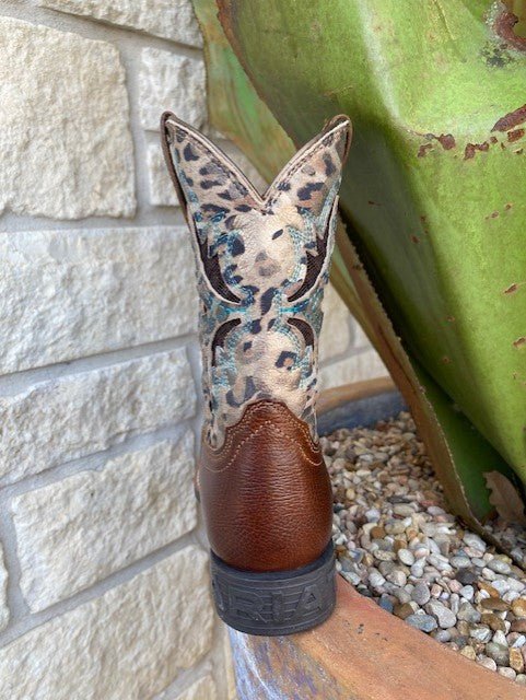 Kids Ariat Boots with Square Toe in Brown/Leopard - 10040258 - Blair's Western Wear in Marble Falls, TX