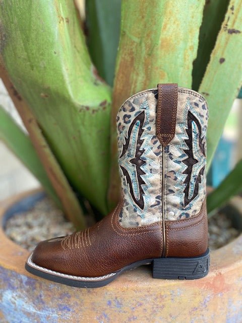 Kids Ariat Boots with Square Toe in Brown/Leopard - 10040258 - Blair's Western Wear in Marble Falls, TX