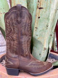 Kids' Ariat Casanova Western Boots in distressed brown, featuring full-grain leather and detailed embroidery - 10061138. Available at Blair's Western Wear, Marble Falls, TX.