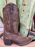 Kids' Ariat Casanova Western Boots in distressed brown, featuring full-grain leather and detailed embroidery - 10061138. Available at Blair's Western Wear, Marble Falls, TX.