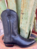 Men's Ariat Western Boot Inkwell Black Leather in classic almond toe, made with full-grain leather for long-term wear, with Goodyear welt construction for added durability - 10061154. Available at Blair's Western Wear, Marble Falls, TX.