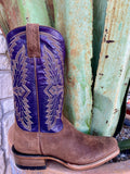 Men's Ariat Showman Boot in Foothill Brown and Violet, features ATS® technology and TekStep cushioning - 10061218. Available at Blair's Western Wear, Marble Falls, TX.