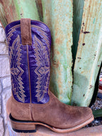 Men's Ariat Showman Boot in Foothill Brown and Violet, features ATS® technology and TekStep cushioning - 10061218. Available at Blair's Western Wear, Marble Falls, TX.