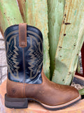 Men's Ariat Ranchwork Boot in taupe and dark denim, featuring Waterproof PRO™ and DRYShield™ technologies - 10061232. Available at Blair's Western Wear, Marble Falls, TX.