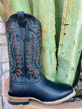 Women's Ariat Frontier Tilly Leather Boots in Obsidian, crafted with ATS technology and TekStep cushioning, featuring detailed stitch embroidery - 10061180. Available at Blair's Western Wear, Marble Falls, TX.