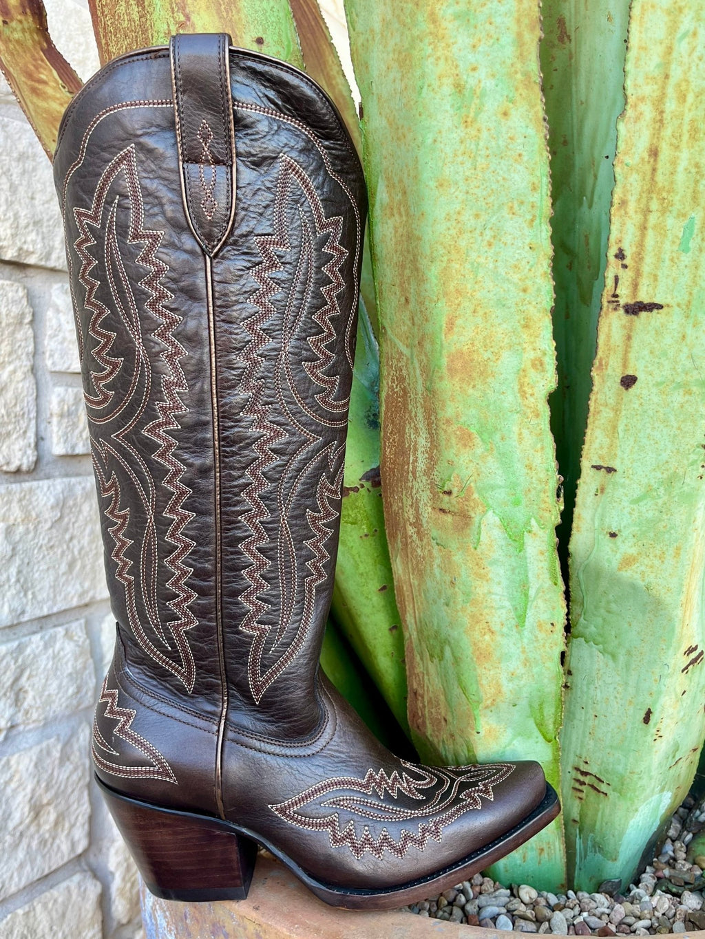 Women's Ariat Casanova Tall Tool Boots in rich chocolate, featuring six-row stitch pattern and ATS® technology for stability - 10061357. Available at Blair's Western Wear, Marble Falls, TX.