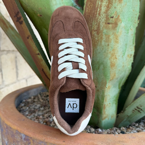 Women's Chestnut Suede Lace-Up Tennis Shoe