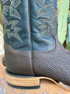 Men's Tony Lama Dark Chocolate Shark Square Toe Western Boots