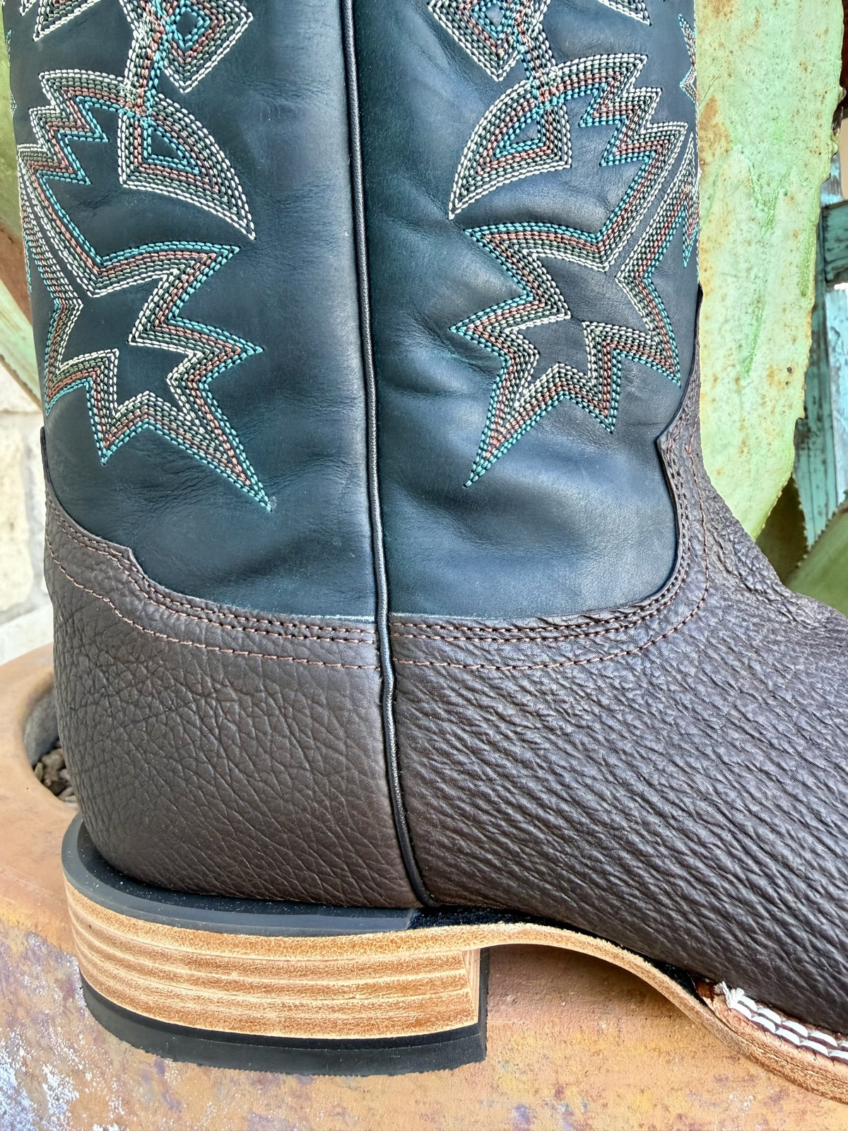 Men's Tony Lama Dark Chocolate Shark Square Toe Western Boots