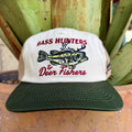 Men's Sendero tan natural and hunter green Bass Hunters & Deer Fishers embroidered cap — Blair's Western Wear Marble Falls TX
