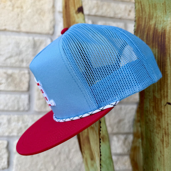 Men's Red Dirt Baby Blue Trucker Cap