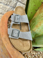 Birkenstock Men's Arizona Desert Buck Whale Gray Sandal