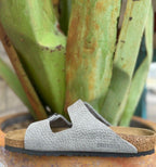 Birkenstock Men's Arizona Desert Buck Whale Gray Sandal